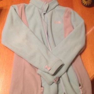 Light blue and grey north face fleece
