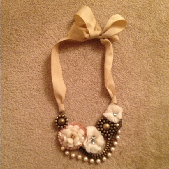 Vintage Ribbon Tie Statement Necklace