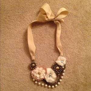 Vintage Ribbon Tie Statement Necklace