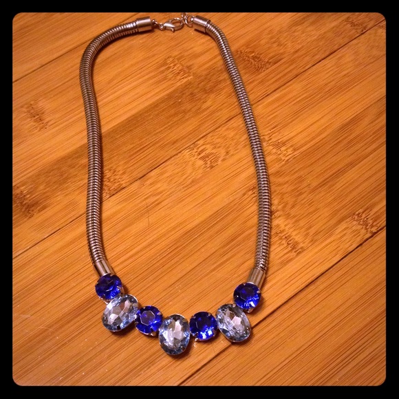 Blue jeweled necklace