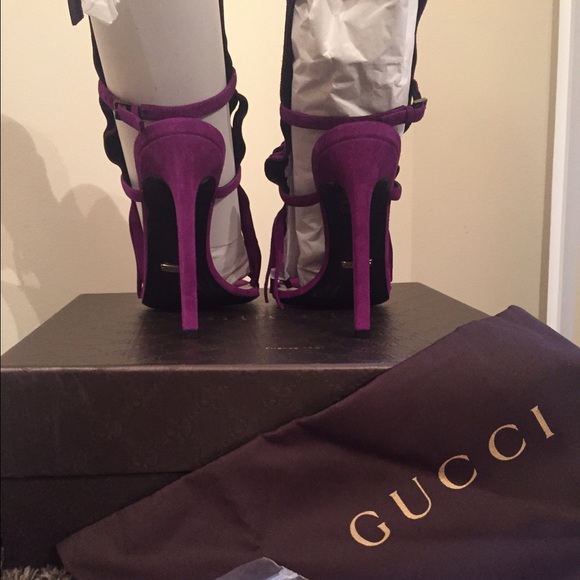 SOLD❗️GUCCI Fringe Sandals Purple 37 - Picture 3 of 4