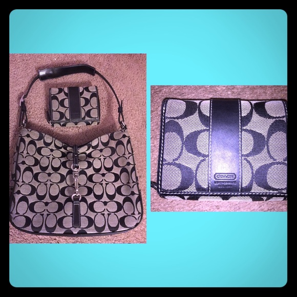 Medium Authentic Coach Handbag & Wallet