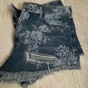 NWOT Free People floral cut offs 30