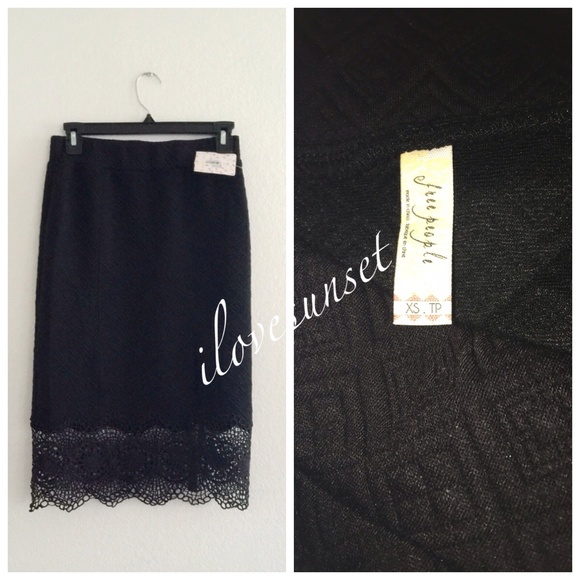 {Free People} Black "Story Teller" Skirt - Picture 4 of 4