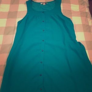 NEW - Forever21 Teal Green Button Dress
