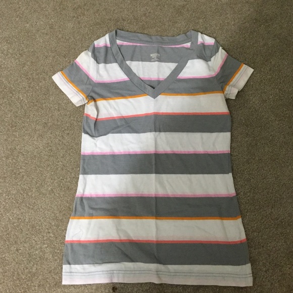 Striped V-neck