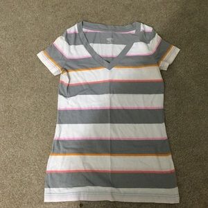 Striped V-neck