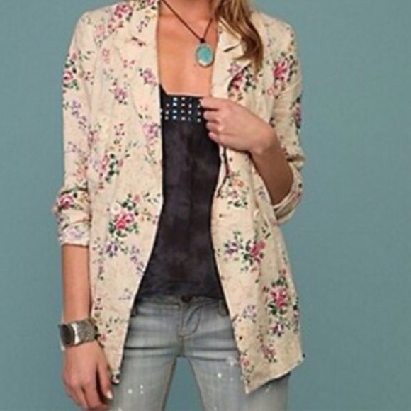 FP Linen Floral Oversized Blazer