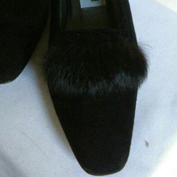 Vintage Pancaldi Black Suede w/Fur - Picture 2 of 4
