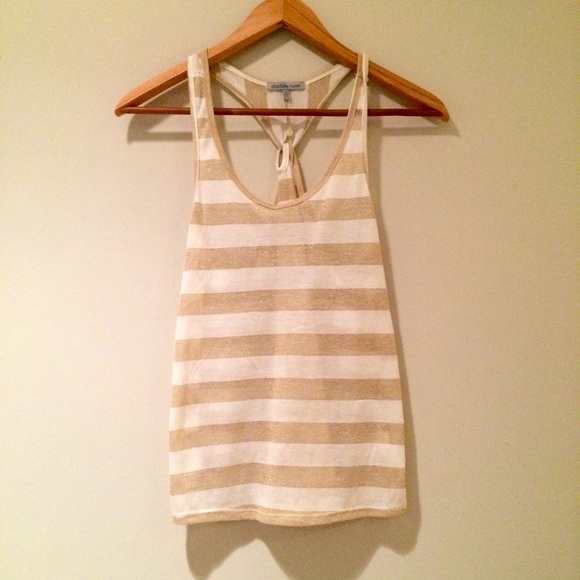 Adorable gold and white striped top✨