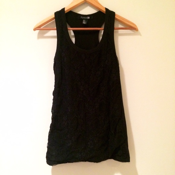 Black lace tank top