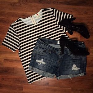 ❌SOLD❌ Jean Ripped Shorts with Button Pockets