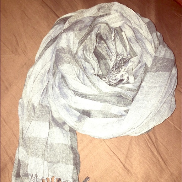 Blue plaid scarf
