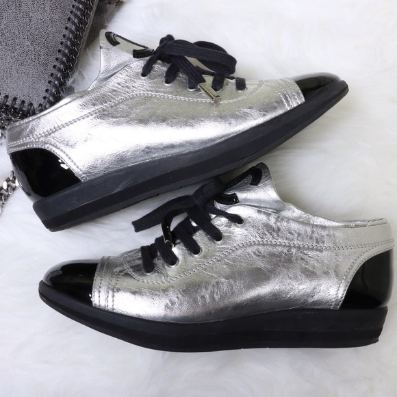 🎁Sold🎉Editor Pick HP Chanel Silver Sneakers - Picture 3 of 4