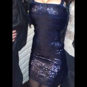 BCBG dark blue sequin dress XXS