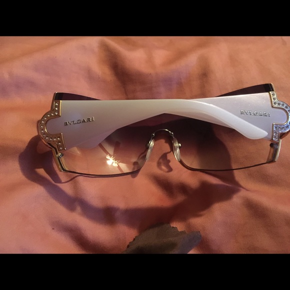 Bvlgari shield sunglasses with rhinestones main image 2