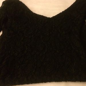 Hard to see in pic, body on black lace urban dress