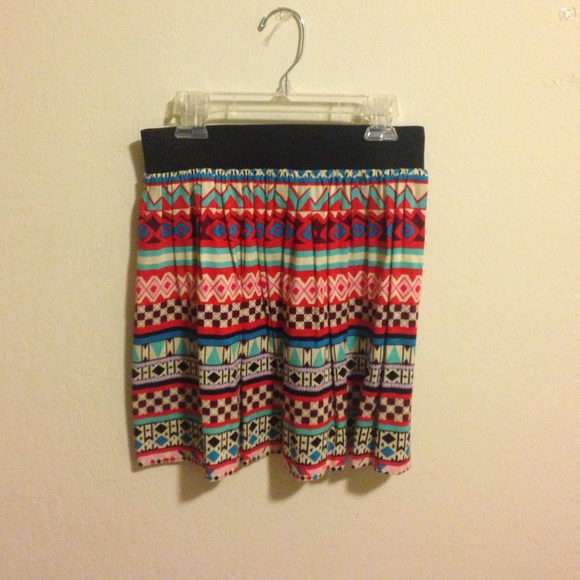 High waisted tribal print skirt