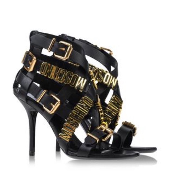 Moschino Logo Strappy Sandals in black - Picture 2 of 4