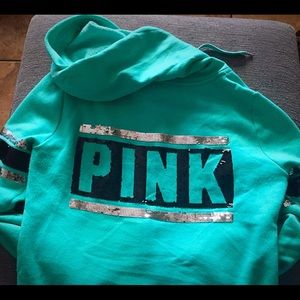 VS PINK Hoodie sequins rare Medium EXC Condition