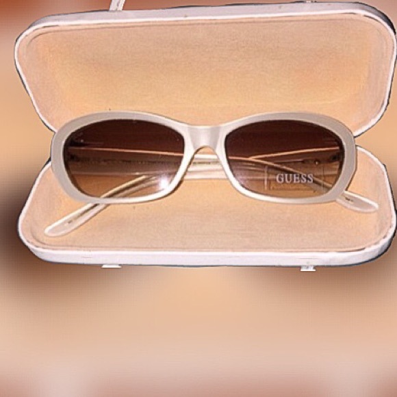 Guess white sunglasses