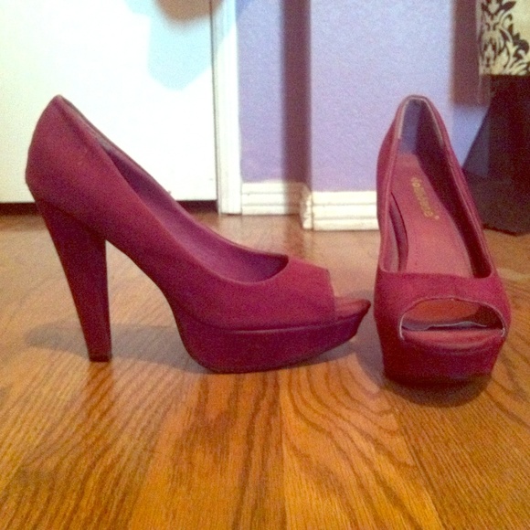 Magenta peep toe heels - Picture 1 of 1