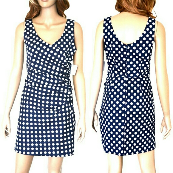 NWT MODCLOTH SURPLICE POLKA DOT V-NECK DRESS