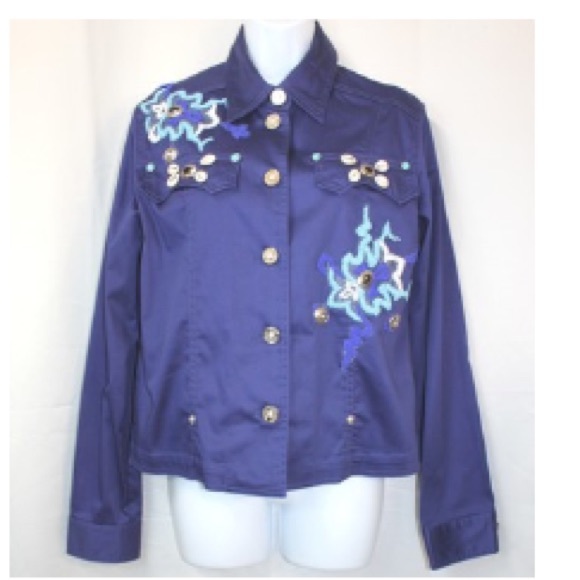 CAMOMILLA EMBELLISHED COTTON BLEND JACKET 18 - Picture 1 of 4