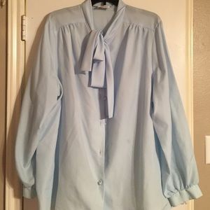 Vintage Pastel Blue Bow Shirt