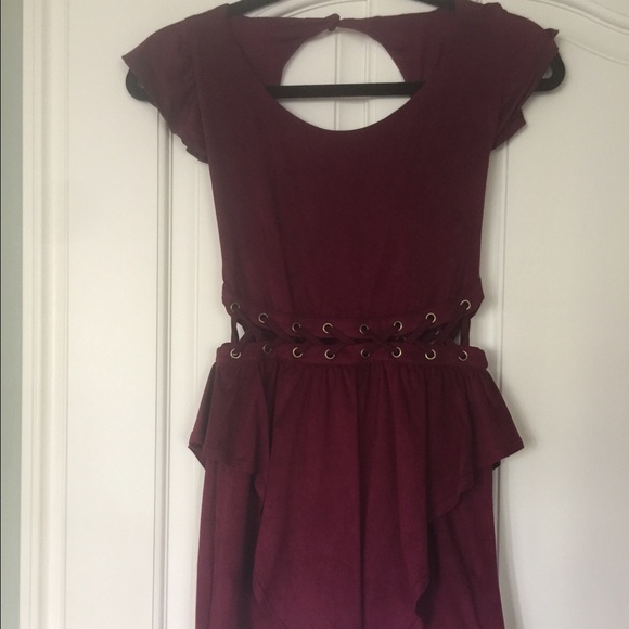 Burgundy suede never worn tie dress.