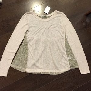 Chloe K long sleeves top with mesh detail