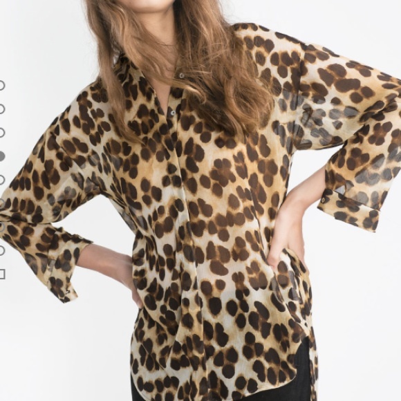 Zara animal print top blouse size S