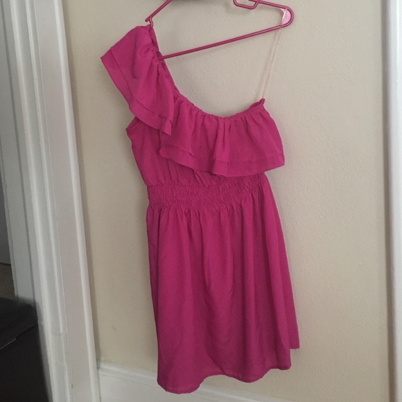 Fuchsia-One shoulder dress- Body Central