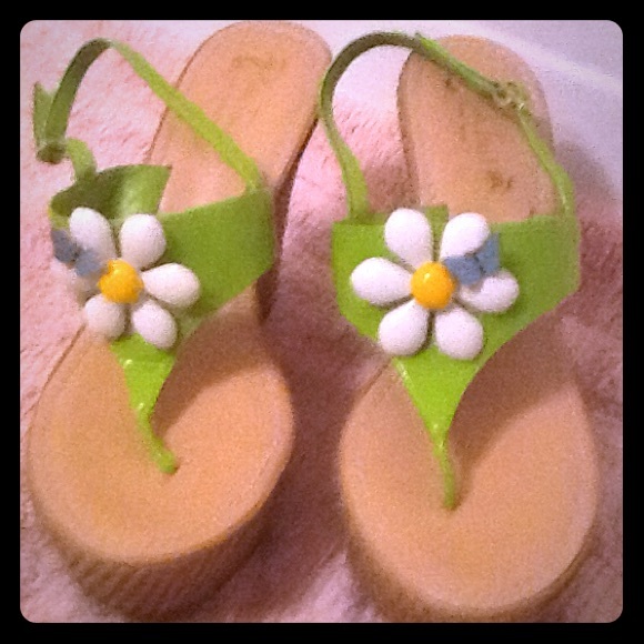 Floral shoes.  Miss Trish wedges