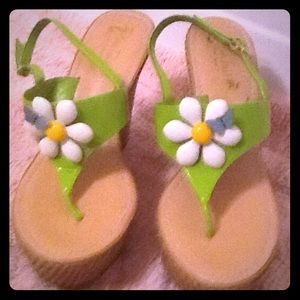 Floral shoes.  Miss Trish wedges