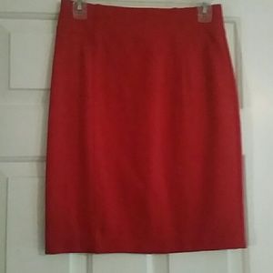 Red Ponte Knit Skirt- Body Con!