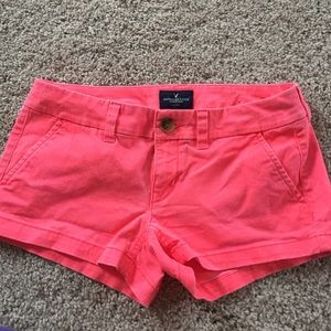 Coral/ pink American eagle shorts