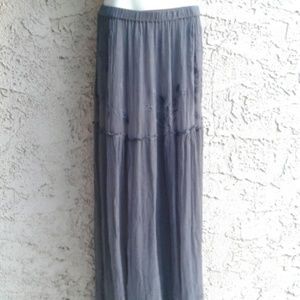 Chan Luu Eiffel Tow Chiffon Embellished Maxi skirt
