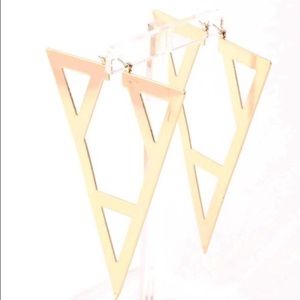 Large Gold or Silver Triangle earring