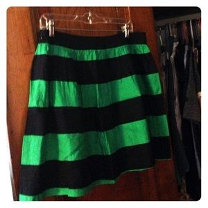 Navy and jelly green rugby stripe skirt