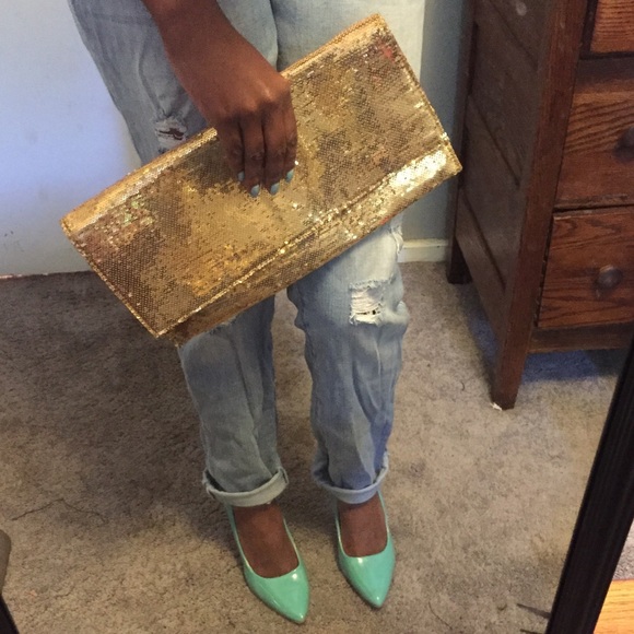 Forever 21 Clutches & Wallets - Gold Sequined Clutch