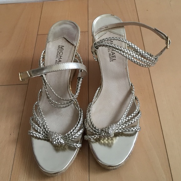 Michael Kors gold braided espadrilles