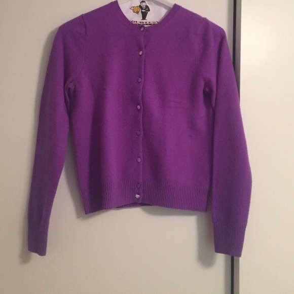 J. Crew purple cashmere cardigan