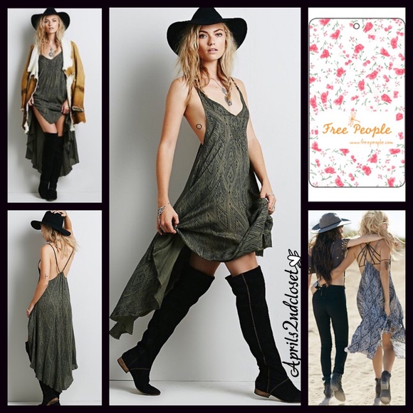 Free People Dresses & Skirts - FREE PEOPLE Printed Slip Maxi Dress