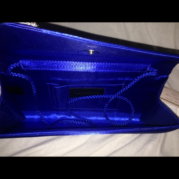 🚫 SOLD on MERCARI 🚫 Metallic blue clutch purse - Picture 2 of 4