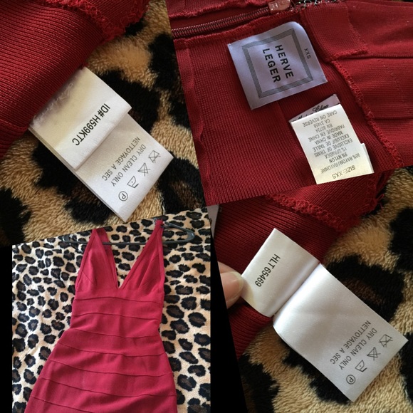 Herve Leger red bandage dress XXS authentic
