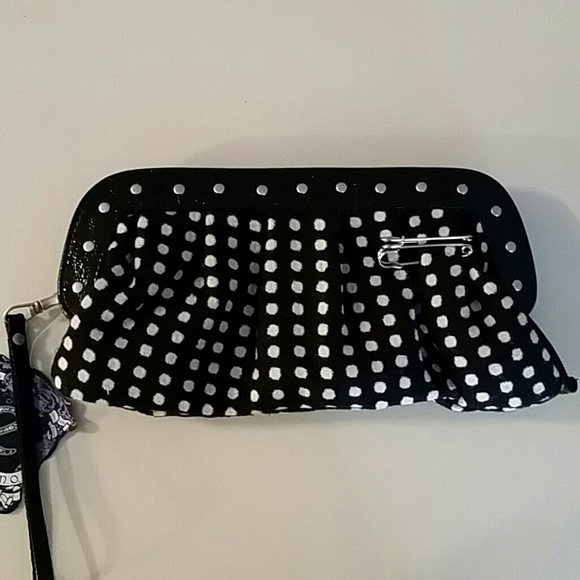 New polka dot clutch