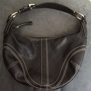 Coach Small Black Leather Hobo Purse