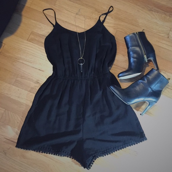 Dresses & Skirts - Black Fit and Flare Romper