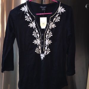 Black 3/4 sleeve Lucky Shirt